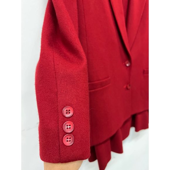 Koret Career Red Suit Merino Wool Jacket Skirt Professional Elegant Powerful in - Picture 5 of 16